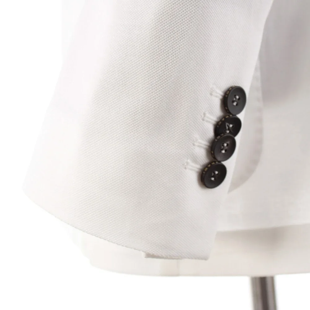 Fradi NWT Cotton Double Breasted Sport Coat Size 52R (42R US) In Solid White